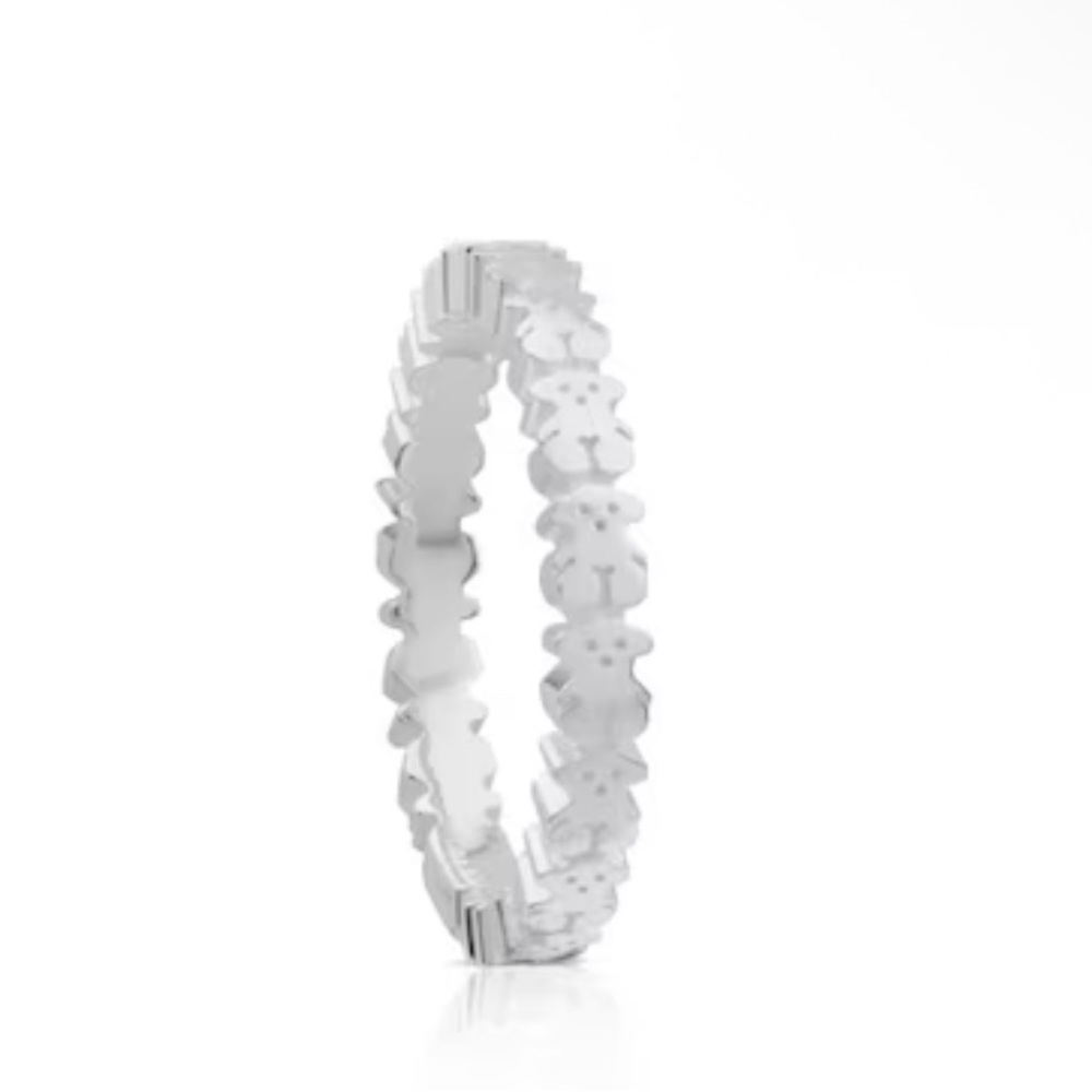 Tous Silver Bear Motif Ring size 6